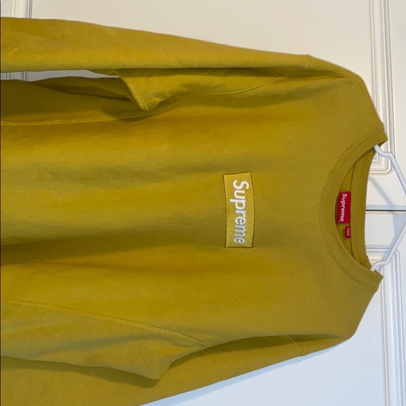 Supreme box logo crewneck (fw18) mustard - Picture 8 of 8